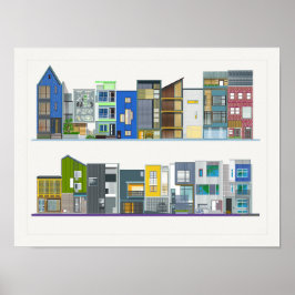 アカラフルコンテンポラリーモダンデザインローハウス ポスター