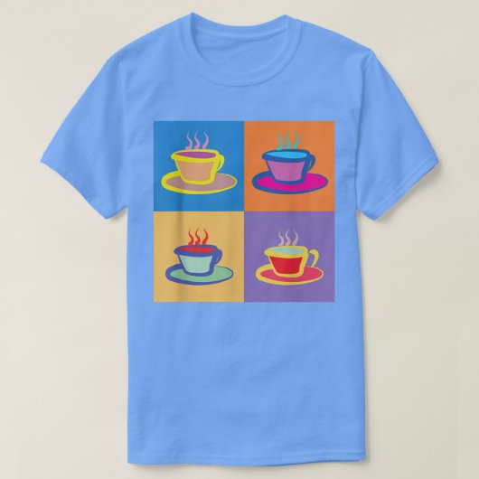 アカラフルポップ・アートのート茶カップ – Cuppa Earl Gray Herbal Tシャツ (デザイン正面)