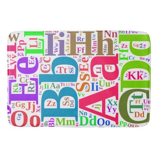 アカラフルルファベット バスマット (正面)