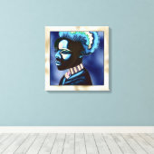 アカラフルルポップ・アートの・アフリカ人 キャンバスプリント (インサイチュ (ウッドフロア))