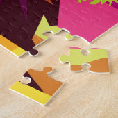 アカラフルートライオンポートレート ジグソーパズル (側面)