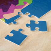 アカラフルートラクポップ・アートのーンポートレート ジグソーパズル (側面)