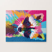 アカラフルートラクポップ・アートのーンポートレート ジグソーパズル (横)