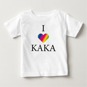 アカレインボーハートベビーTシャツ ベビーTシャツ