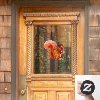 アカングホームデコール付き赤リス ウィンドウサイン