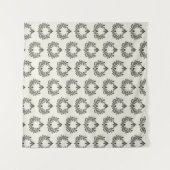 アカンサスと古代、ブラック&アイボリー結婚ズ。 タペストリー (正面(横))