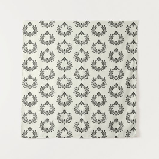 アカンサスと古代、ブラック&アイボリー結婚ズ。 タペストリー (正面)