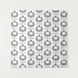 アカンサスと古代、白黒とモノグラム。 タペストリー