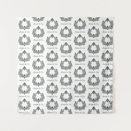 アカンサスと古代、白黒とモノグラム。 タペストリー (正面)