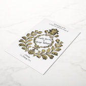 アカンサスと古代、金ゴールドとブラック。 箔招待状 (回転した状態)