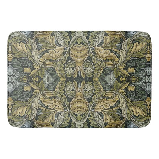 アカンサスヴィンテージフローラルパターンbyウィリアム・モリス バスマット (正面)