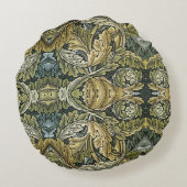 アカンサスヴィンテージフローラルパターンbyウィリアム・モリス ラウンドクッション (裏面)