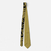 アカンサス葉の金ゴールドとブラック ネクタイ (裏面)