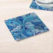 アカントスブルー スクエアペーパーコースター (アングル)