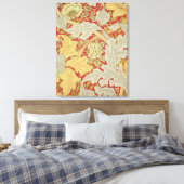 アカントス葉のバラと深紅のバックグロ キャンバスプリント (インサイチュ (寝室))