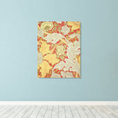 アカントス葉のバラと深紅のバックグロ キャンバスプリント (インサイチュ (ウッドフロア))