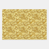 アカン葉サス、白黒、金ゴールド&青 ラッピングペーパーシート (正面2)