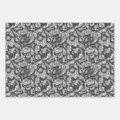 アカン葉サス、白黒、金ゴールド&青 ラッピングペーパーシート (正面)