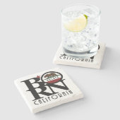 アカ生まれタカリフォルニア ストーンコースター (横)