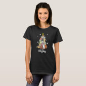 アガるクリスマスセーターのキャットツリー クリスマスの猫 Tシャツ (正面フル)