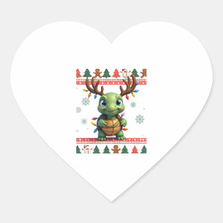 アガるクリスマスセーター風イルミネーションタートルクリスマス ハートシール