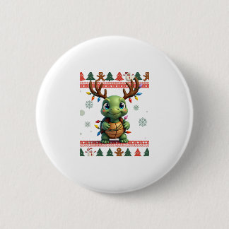 アガるクリスマスセーター風イルミネーションタートルクリスマス 缶バッジ