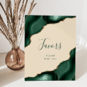 アガテエメラルドグリーン金ゴールドシャンパン結婚式の引き出物 台座サイン