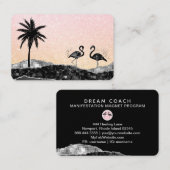 *~*アガテクリスタルパームツリートロピカルフラミンゴ 名刺 (正面/裏面)
