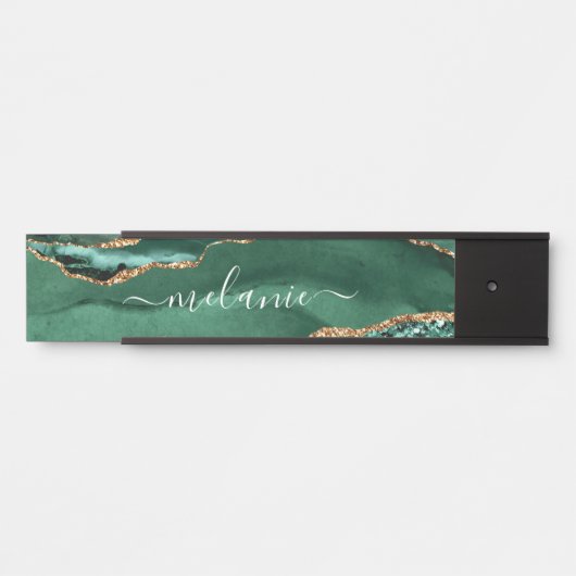 アガテグリーングリッター大理石名前をカスタムするドアサイン サインプレート (正面)