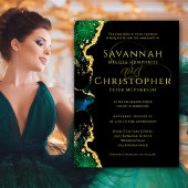 アガテグリーンブラック金ゴールドエーテル結婚式招待状 招待状