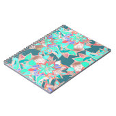 アガテグリーンリビングサンゴティール（緑がかった色）バラ金ゴールドフローラ ノートブック (左側)