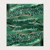 アガテグリーン金ゴールドエマラルド誕生日カード (外部フラット)