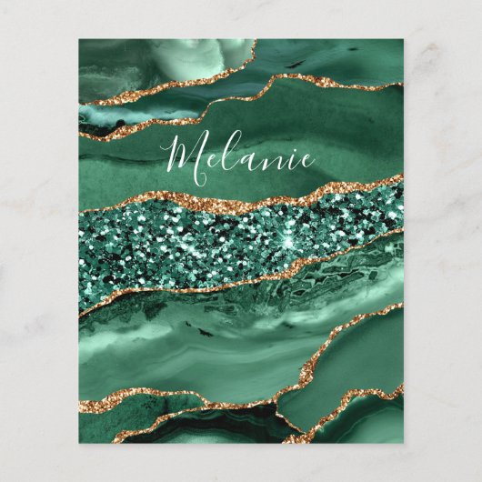 アガテグリーン金ゴールドグリッターマーブルフライヤーユアネーム チラシ (裏面)
