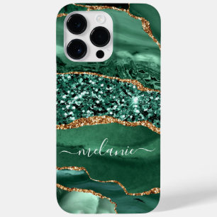 アガテグリーン金ゴールドグリッターマーブル名前をカスタムする Case-Mate iPhone 14 PRO MAXケース