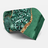 アガテグリーン金ゴールドグリッター大理石ネックタイ ネクタイ (ロール)