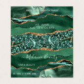 アガテグリーン金ゴールドグリッター大理石モダンデザイン 名刺 (外部フラット)