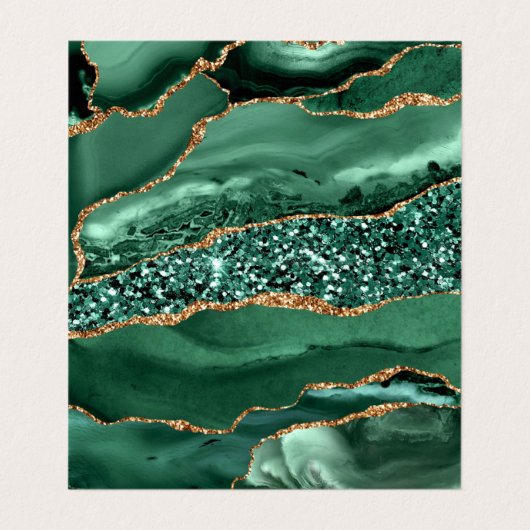 アガテグリーン金ゴールドグリッター大理石モダンデザイン 名刺 (内部フラット)