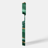 アガテグリーン金ゴールドグリッター大理石名前をカスタムする文字 iPhoneケース (右側面)