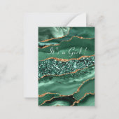 アガテグリーン金ゴールドベビーガールシャワー招待状 ノートカード (裏面)