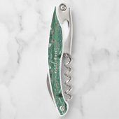 アガテグリーン金ゴールド名前をカスタムするウェイターコルクスクリュー ソムリエナイフ (裏面)