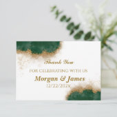 アガテグリーン&金ゴールド結婚ズサンキューカード サンキューカード (スタンド正面)