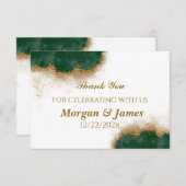 アガテグリーン&金ゴールド結婚ズサンキューカード サンキューカード (正面/裏面)