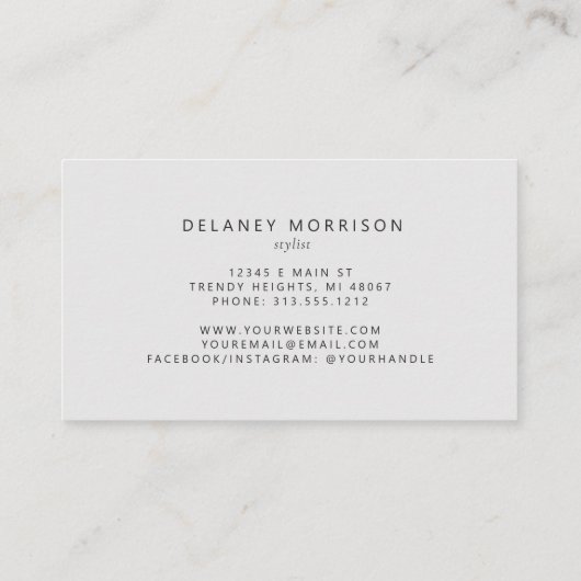 アガテシルクグレーホワイトラグジュアリー 名刺 (裏面)