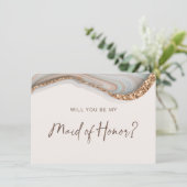 アガテストーンマーブルメイド・オブ・オーナー(花嫁付き添い人)カード サンキューカード (スタンド正面)