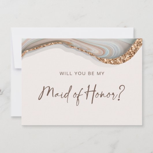 アガテストーンマーブルメイド・オブ・オーナー(花嫁付き添い人)カード サンキューカード (正面)