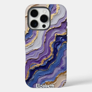 アガテスライス抽象芸術（紫） iPhone 16 PROケース