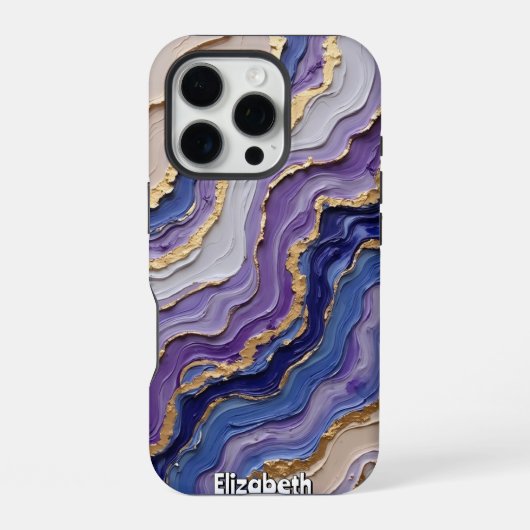 アガテスライス抽象芸術(紫) iPhoneケース (裏面)