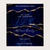 アガテネイビーブルーグリッター金ゴールド美しい名刺 名刺 (外部フラット)