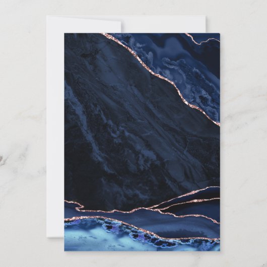 アガテネイビーブルーバラ金ゴールド70th誕生日 招待状 (裏面)