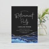 アガテネイビーブルーブラックシルバーリタイアメントパーティー 招待状 (スタンド正面)